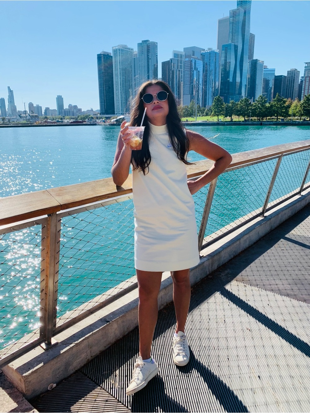 Nike Pale Yellow Sleeveless Mock Neck Dress